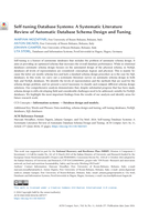 Self-tuning Database Systems: A Systematic Literature Review of Automatic Database Schema Design and Tuning