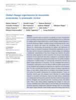 Global change experiments in mountain ecosystems: A systematic review