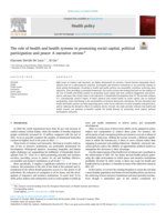 The role of health and health systems in promoting social capital, political participation and peace: A narrative review