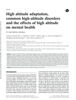High altitude adaptation, common high-altitude disorders and the effects of high altitude on mental health