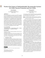 Positive-Sum Impact of Multistakeholder Recommender Systems for Urban Tourism Promotion and User Utility