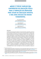 Brasil e Itália: análise dos contributos da Educação Física para a formação do professor para atuar na Educação Infantil e nos anos iniciais do Ensino Fundamental