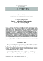 ‘Are you going to go?' Putting a pedagogical grammar rule under the corpus spotlight