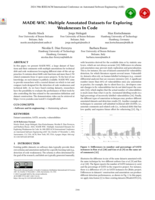 MADE-WIC: Multiple Annotated Datasets for Exploring Weaknesses In Code