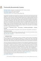 Trustworthy Recommender Systems