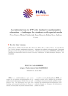 Introduction to the papers of TWG25: Inclusive Mathematics Education – challenges for students with special needs
