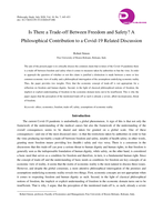 Is There a Trade-off Between Freedom and Safety? A Philosophical Contribution to a Covid-19 Related Discussion