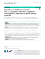 Prevalence of metabolic syndrome and its association with rapid weight loss among former elite combat sports athletes in Serbia