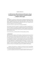 Le informazioni sulla pronuncia nei dizionari cartacei di italiano: alcune osservazioni tra metalessicografia e didattica delle lingue