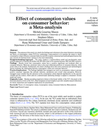 Effect of consumption values on consumer behavior: A Meta-analysis