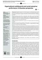 Organisational ambidexterity and social enterprise performance: A Ghanaian perspective