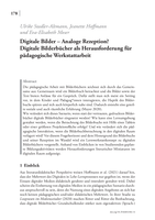 Digitale Bilder – Analoge Rezeption? Digitale Bilderbücher als Herausforderung für pädagogische Werkstattarbeit