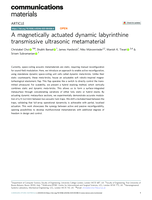 A magnetically actuated dynamic labyrinthine transmissive ultrasonic metamaterial