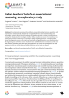 Italian teachers’ beliefs on covariational reasoning: an exploratory study