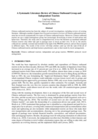 A Systematic Literature Review of Chinese Outbound Group and Independent Tourists