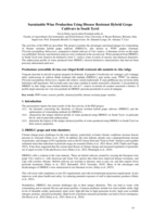 Sustainable Wine Production Using Disease Resistant Hybrid Grape Cultivars in South Tyrol