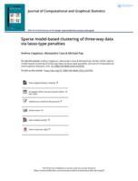 Sparse model-based clustering of three-way data via lasso-type penalties