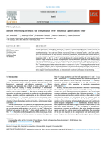 Steam reforming of main tar compounds over industrial gasification char