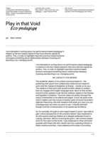 Play in that void: Eco-pedagogy