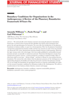 Boundary Conditions for Organizations in the Anthropocene: A Review of the Planetary Boundaries Framework 10 Years On