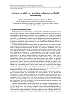Informal old adult care provision and caregivers’ health status in Italy
