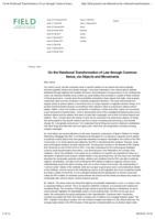 On the Relational Transformation of Law through Common Sense, via Objects and Movements