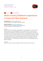 Multi-country fieldwork experience in Italy and New Zealand