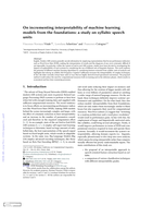 On incrementing interpretability of machine learning models from the foundations: a study on syllabic speech units