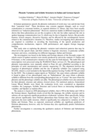 Phonetic Variation and Syllabic Structures in Italian and German Speech