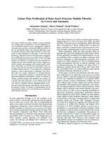 Linear-Time Verification of Data-Aware Processes Modulo Theories via Covers and Automata