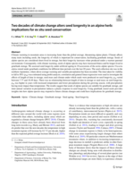 Two decades of climate change alters seed longevity in an alpine herb: implications for ex situ seed conservation
