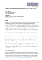 Emergent plurilingualism and metalinguistic awareness in primary school
