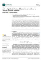 A New High-Order Fractional Parallel Iterative Scheme for Solving Nonlinear Equations