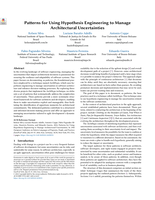 Patterns for Using Hypothesis Engineering to Manage Architectural Uncertainties