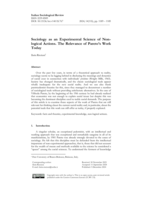 Sociology as an experimental science of non-logical actions: The relevance of Pareto’s work today