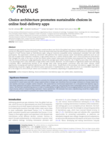 Choice architecture promotes sustainable choices in online food-delivery apps