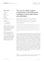 The use of volatile organic compounds in preventing and managing invasive plant pests and pathogens