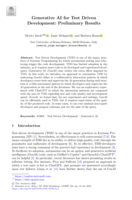 Generative AI for Test Driven Development: Preliminary Results