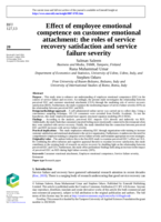 Effect of employee emotional competence on customer emotional attachment: The roles of service recovery satisfaction and service failure severity