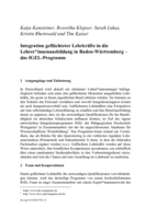 Integration geflüchteter Lehrkräfte in die Lehrer*innenausbildung in Baden-Württemberg: das IGEL-Programm