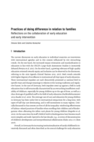 Practices of doing difference in relation to families: Reflections on the collaboration of early education and early intervention