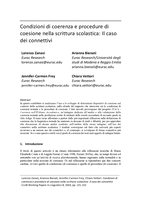 Condizioni di coerenza e procedure di coesione nella scrittura scolastica: Il caso dei connettivi