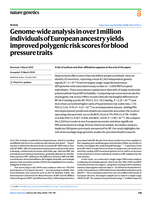 Genome-wide analysis in over 1 million individuals of European ancestry yields improved polygenic risk scores for blood pressure traits
