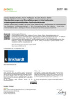 Standardisierung und Diversifizierung in (inter)nationalen erziehungswissenschaftlichen Publikationskulturen