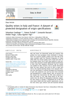 Quality wines in Italy and France: A dataset of protected designation of origin specifications