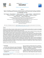 Sport climbing performance determinants and functional testing methods: A systematic review