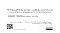 "Patologie" testuali nella scrittura scolastica in lingua italiana: Una proposta di classificazione