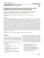 Phylogeographic structure of Italian Formica pratensis (Retzius 1783) populations in the framework of the species Eurasian range