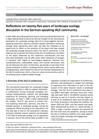 Reflections on twenty-five years of landscape ecology discussion in the German-speaking IALE community [editorial]