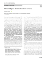 Artificial intelligence - the Janus-faced tool in our hands [editorial]